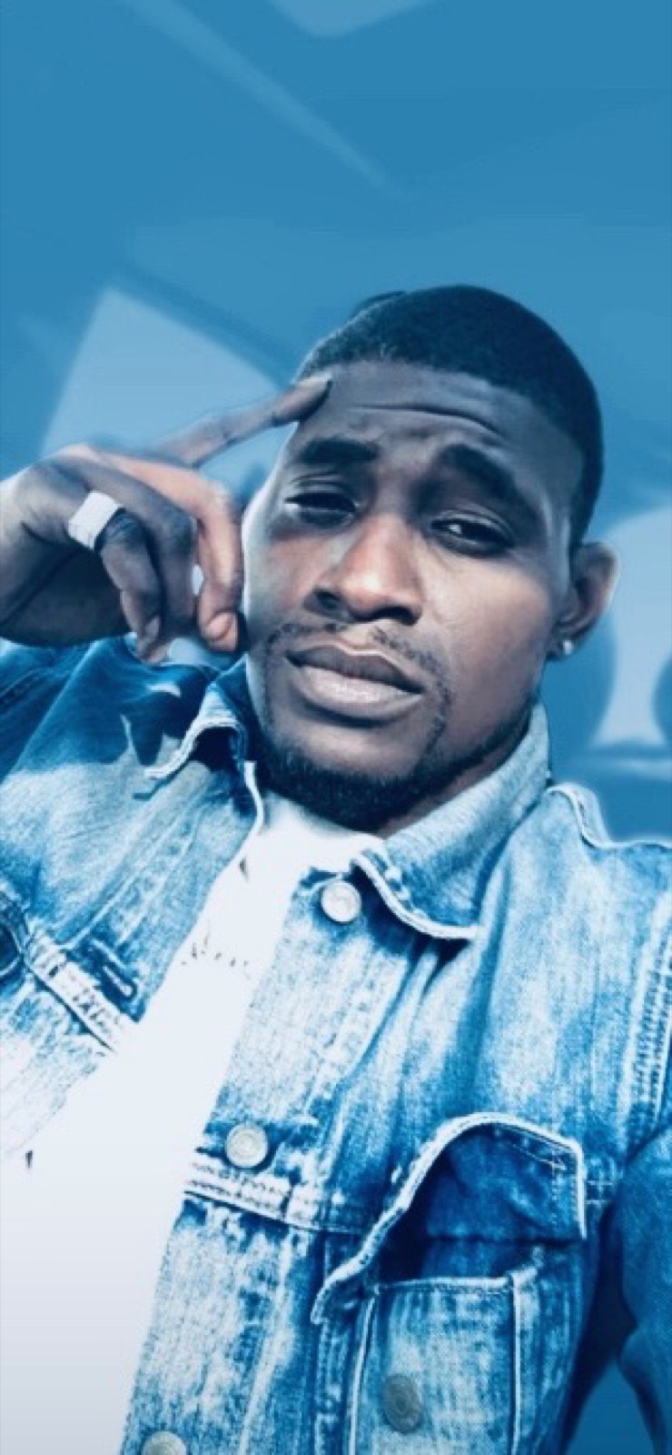 A blue-toned portrait of Cartez